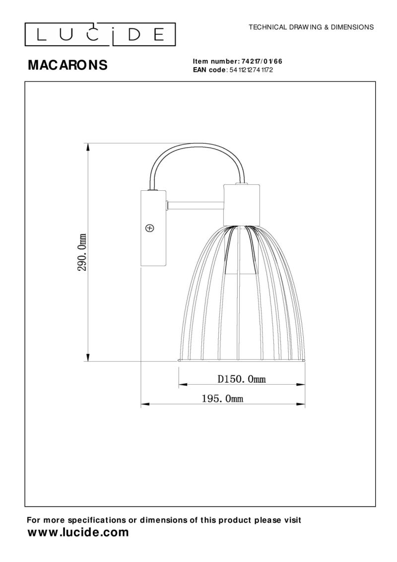 Lucide MAKARÓNY - Nástenné svietidlo - 1xE27 - ružové